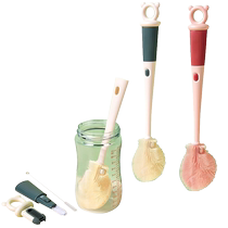 Bottle Brush Cleaning Brush Portable Newborn Baby Washing Bottle and Pacifier Four-in-One Long Handle Silicone Set