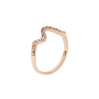 Ajidou Rose Gold Ripple Rhinestone Ring Women's niche Design Ring Ring Women's Internet Celebrity Fashion Personality