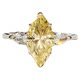 High-end super sparkling luxury water horse eye yellow diamond ring