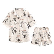 Gukoo Bref Pyjamas Couple été Winnie lourson co-marqué nouveaux hommes et femmes mignons même Style maison vêtements ensemble B