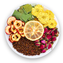 Lemon lotus leaf tea to scrape off fat chrysanthemum and cassia seeds to nourish the liver liver-protecting tea rose tea to reduce emissions and lose weight.