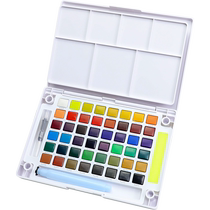(Self-operated) Japanese SAKURA cherry blossom solid watercolor paint 24 colors 36 colors 48 colors art special concentrated solid gouache beginner watercolor painting tools student hand-painted sketching paint