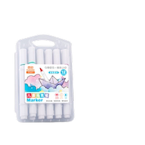 True color 12-color single-head water-based marker pens childrens safety washable alcohol-free watercolor pens for kindergarten and primary school