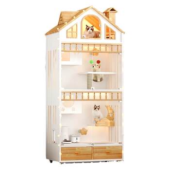 cat villa super large space bungalow luxury cat cage home indoor ໄມ້ແຂງ cat Castle cat ເຮືອນ cat ຮັງ cat waterproof