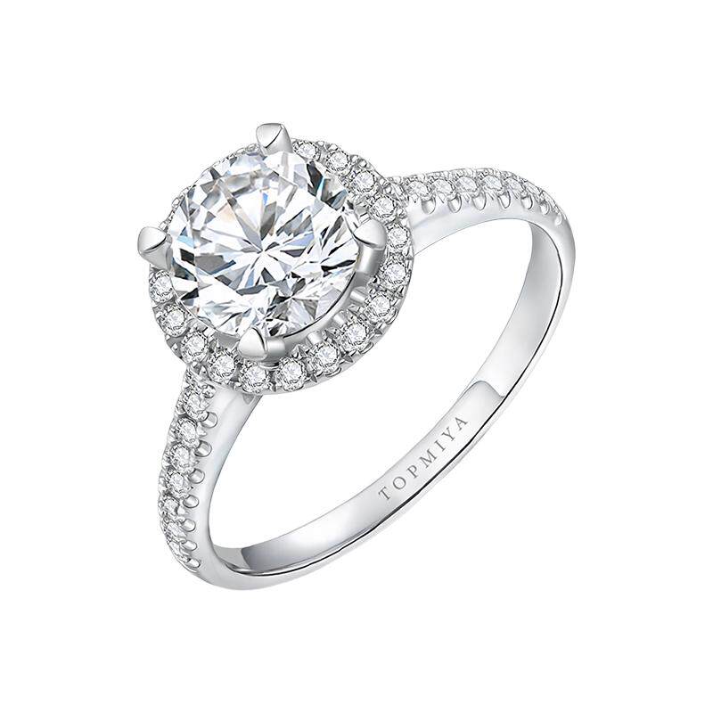 TopMiya lab-grown diamond cluster 2 carat engagement ring
