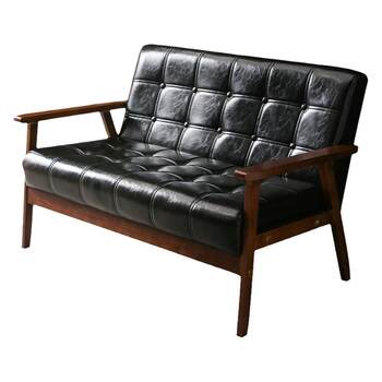 Living room sofa oil wax leather negotiation reception coffee table combination Living room sofa oil wax leather negotiation reception coffee table combination