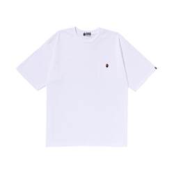 BAPE men's spring and summer ape head embroidered badge single pocket solid color short sleeve T sleeve 109016K