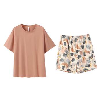 Anzhiban summer pure cotton loose couple home clothes