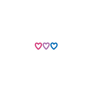 Three-color hollow peach heart love sticker hand-drawn simple strokes