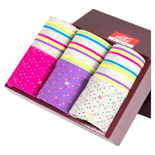 富妮来女士内裤女高腰棉质收腹提臀大码舒适平角内裤女式短裤礼盒