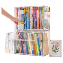 Book box childrens picture book storage box transparent book storage box student classroom storage box acrylic dust-proof cabinet
