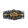 Retro Starforged black expedition Champion Abaddon emblem male domineering personality trendy open ring