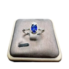Natural unfired royal blue sapphire ring 4 x 6 925 silver finely inlaid natural colored gemstone jewelry