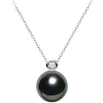 Gio jewelry tahitian saltwater black pearl necklace