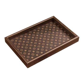 High-end retro tea tray walnut jewelry rectangular wood