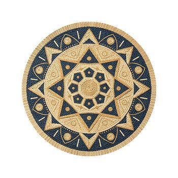 Round living room carpet ethnic style stain-resistant no-wash floor mat