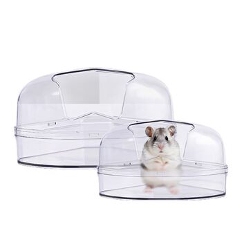 Hamster toilet transparent multi-functional golden bear bath bath sand basin shelter house anti-splash rat urine sand basin bathroom