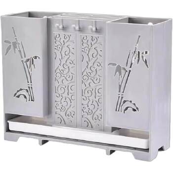 Wall-mounted punch-free, breathable, draining chopstick and knife storage box