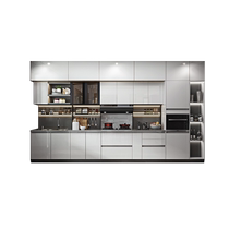 Oppein cabinet customization overall home kitchen cabinet assembly Aurora quartz stone countertop kitchen cabinet stove cabinet prepayment