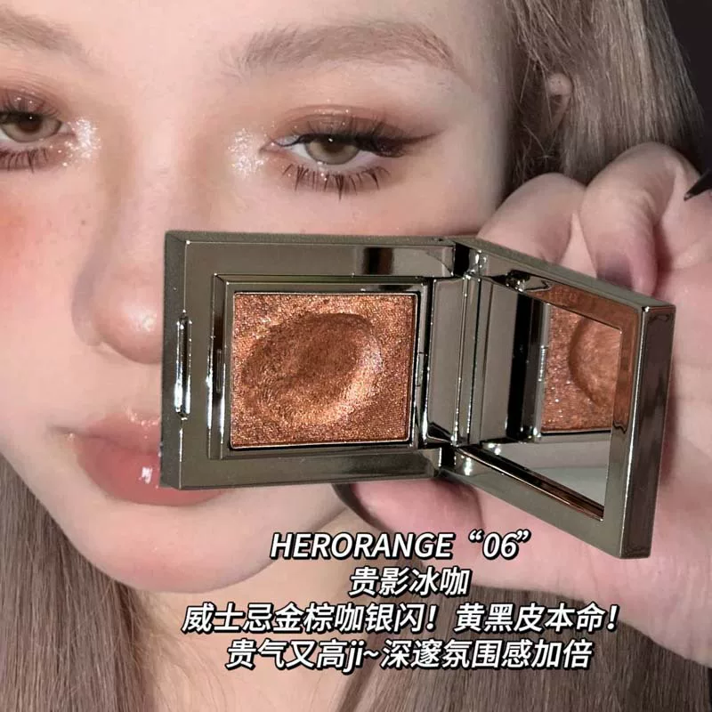 Палетка теней HERORANGE, блёстки и шиммер, компактная однотонная многоцветная