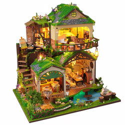DIY Miniature House Model, Forest-Themed Handmade Assembled House Toy, Birthday Gift for Girls