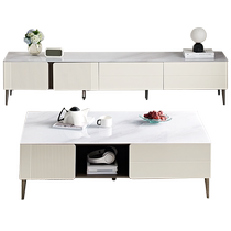 Quanyou Home Modern Simple Glass Coffee Table TV Cabinet Combination Living Room Wall Storage Cabinet 670198