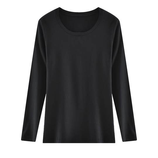 Modal bottoming shirt, long-sleeved T-shirt, women's top, thin bottoming, low-collar thermal underwear, cold-proof autumn clothing, black inner wear