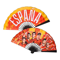 Official product of the Spanish national team｜Star cheering folding fan summer football fan fan 10-inch silk fan