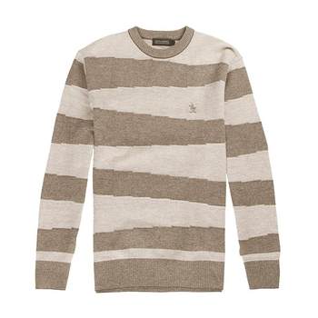 ເສື້ອກັນໜາວ St. Paul's winter neck round thick pullover knitted striped sweater fashion's warm cashmere sweater cardigan