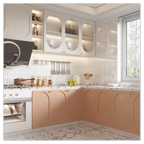 Rabbit Babys overall kitchen cabinet custom cream wind home light luxury kitchen cooktop cabinet in one decoration Chinese wind