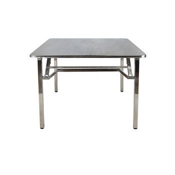Extra thick stainless steel folding square table, fire table, home dining table, rectangular outdoor stall barbecue table, no foot blocking