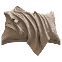 Pure cotton pillowcases a pair of household pillowcases pure cotton whole head adult solid color high-end coffee color pillowcases for men