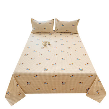 Pure cotton bed sheet single piece 100% cotton quilt sheet four-season double bed cotton three-piece set home student dormitory mattress sheet