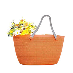 Hand-held basket, picnic basket, large environmentally friendly shopping basket, Internet celebrity storage basket, outdoor shopping basket, blue household outing basket