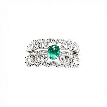 Crown ring natural gemstone stacked set european and american style