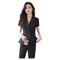 Summer Positive Dress Short Sleeves Suit Women Suit Professional Clothing Slim Fit Hotel Manager Front Desk Jewellery Shop Working Clothes