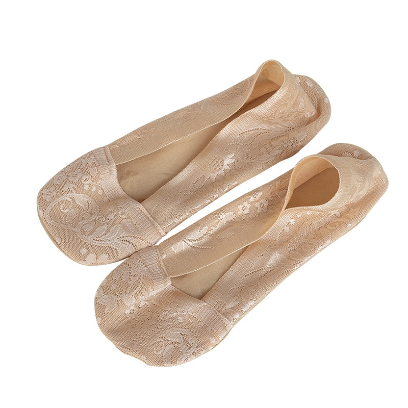 蕾丝船袜女夏季薄款隐形袜子硅胶防滑纯棉底袜套韩版浅口女短袜