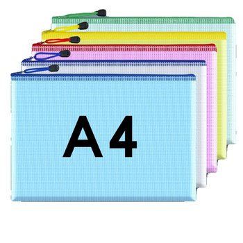 A4 transparent file bag zipper grid bag thickened