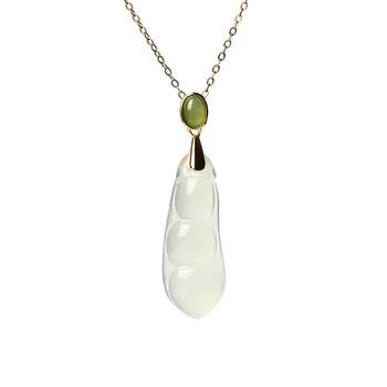 Miyazato's new natural ice seed jade bean necklace