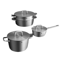WMF Cuiseur vapeur allemand en acier inoxydable double couche cuiseur à soupe marmite à ragoût en acier inoxydable marmite à double usage 1633
