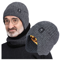 2023 new middle-aged and elderly mens autumn and winter new warm ear protection cycling thickened knitted woolen hat