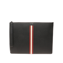 (Self-operated) Second-hand 99 new Bally mens bag black leather fashion clutch bag