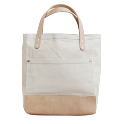 JOYDIVISION canvas genuine leather tote portable thickened tote men's and women's street computer ins trend shopping bag