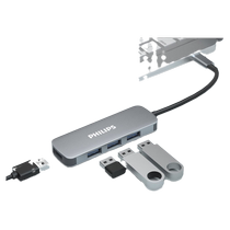 (Alibaba official self-operated) Philips typec expansion dock usb3 0 extender adapter splitter extension one to four multi-interface USB flash drive mobile phone tablet laptop universal wh