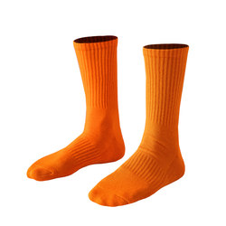 Socks Men's Cotton Cotton Winter Towel Flower Solid Color High Basketball Sports American long -style long orange dance socks