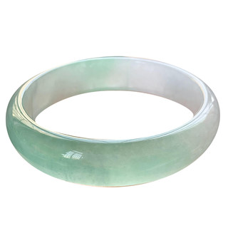 Burmese jade old pit jade bracelet ice glutinous oil clear floating flower violet wide version natural jade bracelet