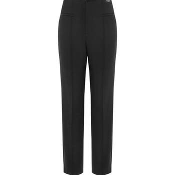 Yaying commuting high waist slit feet pants black