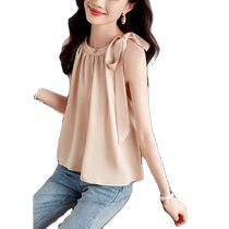 French silk halterneck camisole womens design niche bow ribbon ribbon shoulder strapless halterneck top