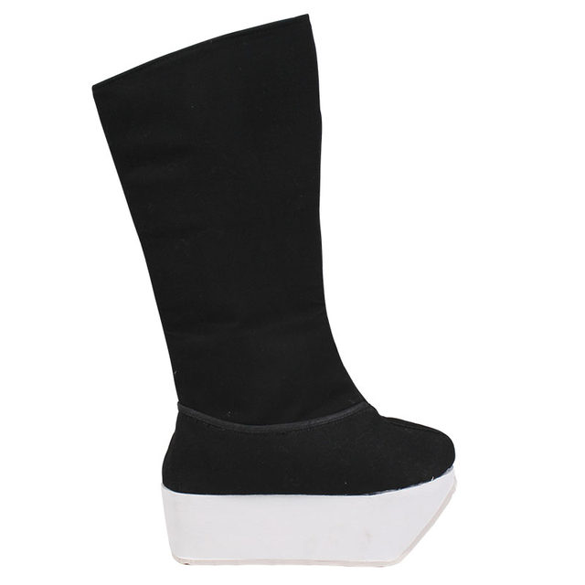 Ping Liyuan opera men's high boots Peking opera thick soles facing square