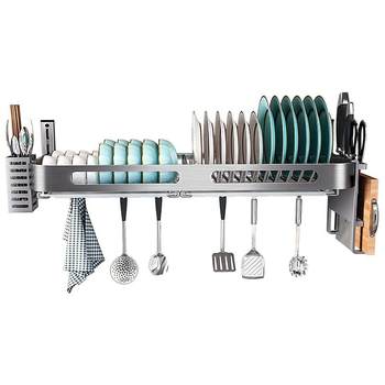 Luke hole-free 304 stainless steel wall-mounted dish rack
